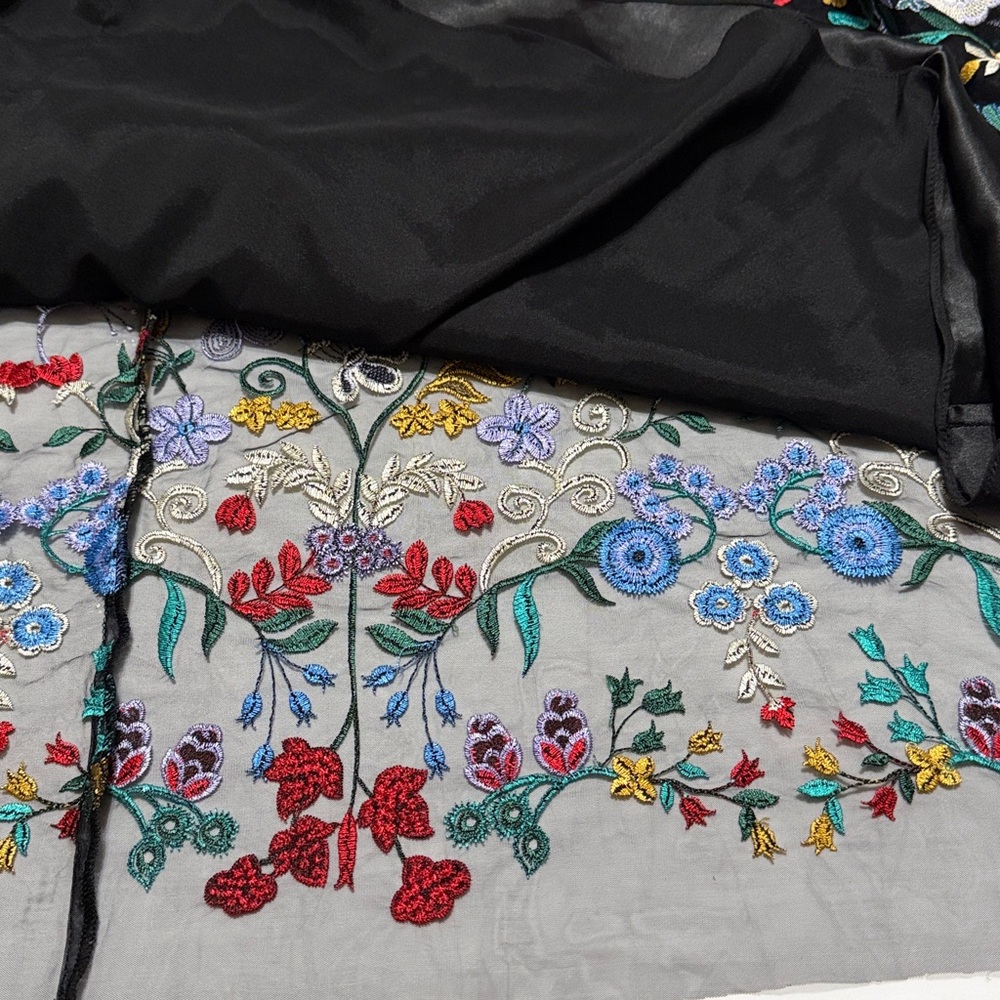 ML Monique Lhuillier Floral-Embroidered Mesh Maxi Dress 10 NWT - Picture 8 of 9